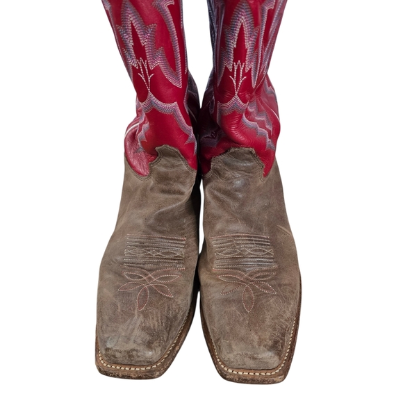 Justin Bent Rail Square Toe Western Boots Women’s 9B Leather Cowgirl Rodeo - Picture 3 of 9